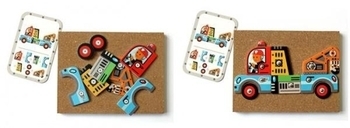 Дерев'яна гра-аплікація з молоточком Djeco Транспорт - Pampik - 7