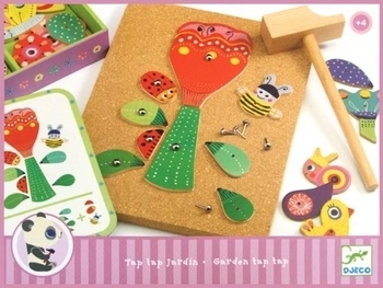 Дерев'яна гра-аплікація з молоточком Djeco Сад квітів - Pampik - 4