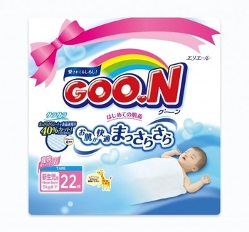 Підгузки на липучках Goo.N NB (до 5 кг), 22 шт. - Pampik - 2