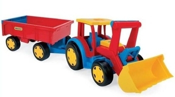 Трактор Wader Гигант с прицепом и ковшом - Pampik