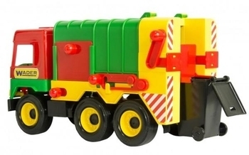 Сміттєвоз Wader Middle truck, червоний із зеленим (39224) - Pampik