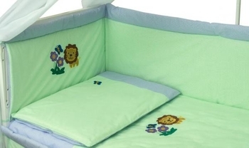 Набор в детскую кроватку Руно Львенок, салатовый (977АУ) - Pampik