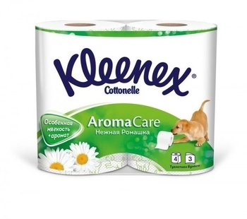 Тришаровий туалетний папір Kleenex, 4 рулони - Pampik