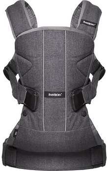 Рюкзак-кенгуру Babybjorn Baby Carrier One Cotton Mix, сірий денім (98094) - Pampik - 3