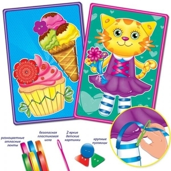 Вишивка стрічками і ґудзиками Vladi Toys Кішка (VT4701-03) - Pampik - 2