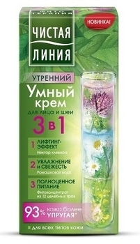 Ранковий крем Чиста Лінія для обличчя та шиї 3 в 1, 50 мл - Pampik
