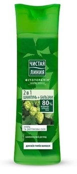 Шампунь-бальзам Чистая Линия 2 в 1 с экстрактом хмеля, 400 мл - Pampik