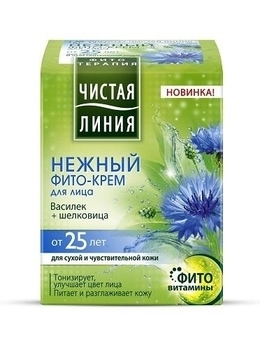 Фітокрем для обличчя Чиста Лінія Волошка і шовковиця 25+, 45 мл - Pampik
