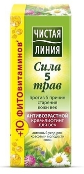 Крем-ліфтинг для повік Чиста Лінія Антивіковий Сила 5 трав, 25 мл - Pampik