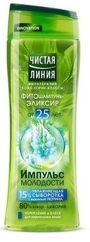 Фитошампунь-эликсир Чистая Линия Импульс Молодости Укрепление и блеск 25+, 250 мл - Pampik