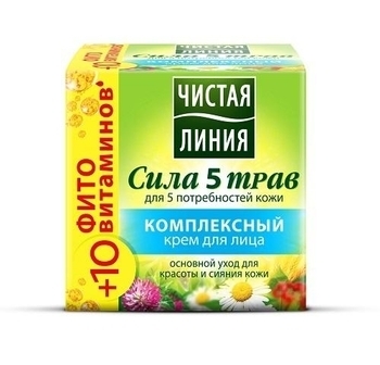 Комплексний крем для обличчя Чиста Лінія Сила 5 трав, 45 мл - Pampik