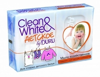 Хозяйственное мыло Duru Clean&White для стирки детских вещей, 4х125 г - Pampik
