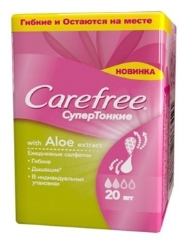 Щоденні супертонкі прокладки Carefree with Aloe extract, 20 шт. - Pampik - 2