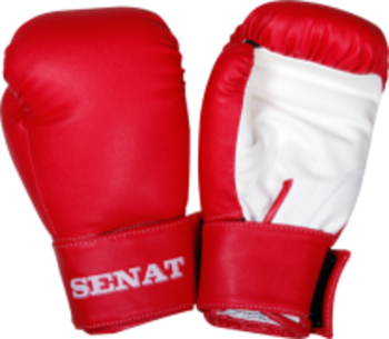 Рукавички боксерські Senat, 6 унцій, штучна шкіра, червоний - Pampik