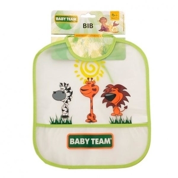 Нагрудник вологонепроникний Baby Team Тварини (6503) - Pampik