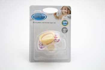 Пустушка латексна Lindo Глибока ніч, кругла, 6+ міс., жовтий (Pk009/6-12ж) - Pampik - 2