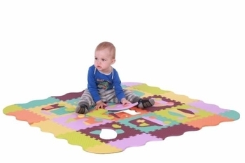 Дитячий ігровий килимок-пазл Baby Great Швидкий транспорт, з бортиком, 122х122 см (GB-M129V2Е) - Pampik - 6