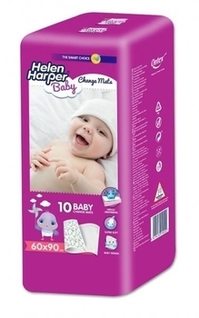 Одноразові пелюшки Helen Harper Baby Bed Mats, 90x60 см, 10 шт. - Pampik