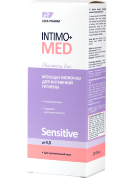 Миюче молочко для інтимної гігієни Intimo+med Sensitive, 200 мл - Pampik