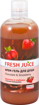 Крем-гель для душа Fresh Juice Chocolate & Strawberry, 500 мл - Pampik