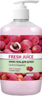 Крем-гель для душу Fresh Juice Litchi & Raspberry, 750 мл - Pampik