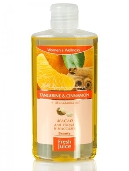 Масло для догляду та масажу Fresh Juice Tangerine & Cinnamon + Macadamia oil, 150 мл - Pampik
