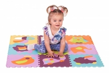 Ігровий килимок-пазл Baby Great Веселий зоопарк, 92х92 см (GB-M129А2) - Pampik - 5