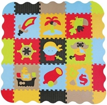 Ігровий килимок-пазл Baby Great Пригоди піратів, з бортиком, 122х122 см (GB-M1503E) - Pampik - 2