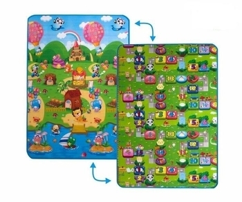 Детский двусторонний коврик Limpopo Солнечный день и Цветные циферки, 120х180 см (LP003-120) - Pampik