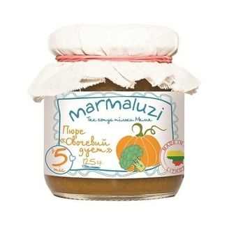 

Пюре Marmaluzi Овощной дуэт Тыква с брокколи, 125 г