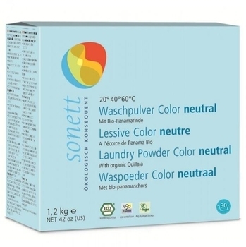 Органічний пральний порошок-концентрат Sonett, нейтральна серія, для кольорових тканин, 1,2 кг - Pampik