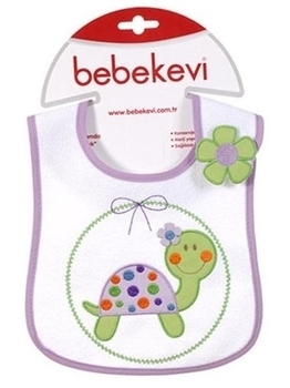 

Слюнявчик Bebekevi на липучке, белый с фиолетовым (238 BV)