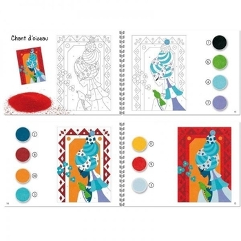 Набор для рисования цветным песком Djeco Голубые принцессы (DJ08637) - Pampik - 9