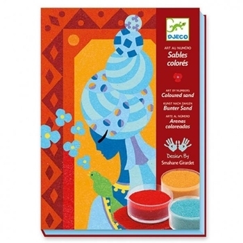 Набор для рисования цветным песком Djeco Голубые принцессы (DJ08637) - Pampik