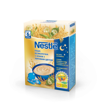 

Безмолочная каша Nestle Помогайка Счастливых снов 5 злаков с липовым цветом, 200 г