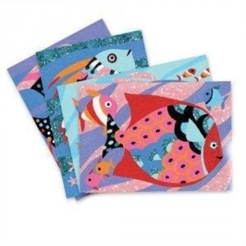 Набір для малювання кольоровим піском і блискітками Djeco Веселкові рибки (DJ08661) - Pampik - 4