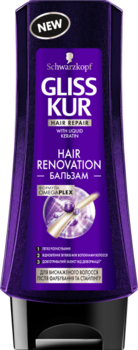 Бальзам Gliss Kur Hair Renovation для ослаблених і виснажених після фарбування і стайлінгу волосся, 200 мл - Pampik - 3