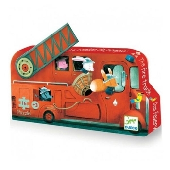 Пазл Djeco Пожежна машина, 16 елементів (DJ07269) - Pampik