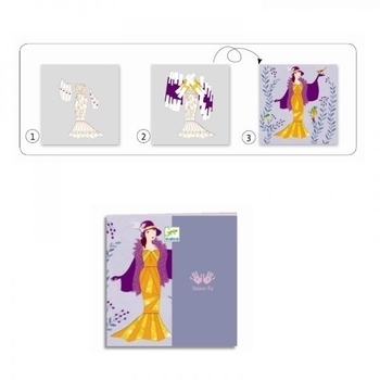 Художественный комплект Djeco декорирование гофрированной бумагой Платья Арт Деко (DJ09442) - Pampik - 4