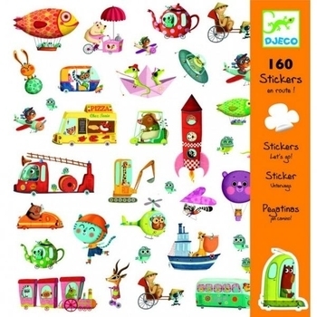 Набор наклеек Djeco Веселый транспорт, 160 шт. (DJ08844) - Pampik
