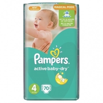 Підгузки Pampers Active Baby-Dry 4 (8-14 кг), 70 шт. - Pampik - 2