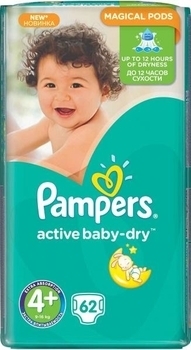 Підгузки Pampers Active Baby-Dry 4+ (9-16 кг), 62 шт. - Pampik - 2