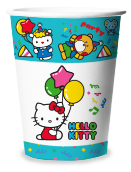 

Стаканы бумажные Eventa Hello Kitty, 250 мл, 6 шт., голубой с принтом