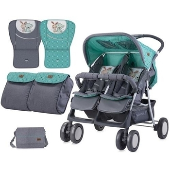 Прогулянкова коляска Lorelli (Bertoni) Twin Friends, зелений з сірим - Pampik - 2