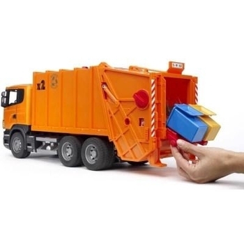 Сміттєвоз Bruder Scania R-R-series, помаранчевий, 62 см (03560) - Pampik - 3