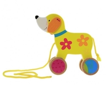 Дерев'яна каталка Goki Собачка Susibelle (54915) - Pampik