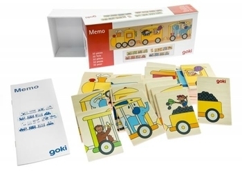 Пазл деревянный Goki Цветной паровоз, 32 детали (56945) - Pampik