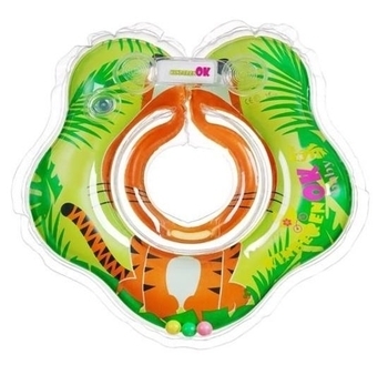 Круг для купания с погремушкой KinderenOK Тигренок, салатовый (204238_027) - Pampik