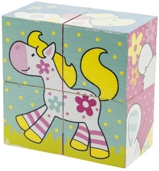 Кубики дерев'яні Goki Мої друзі Susibelle (57511) - Pampik - 6