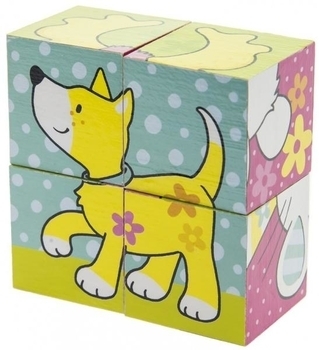 Кубики дерев'яні Goki Мої друзі Susibelle (57511) - Pampik - 4